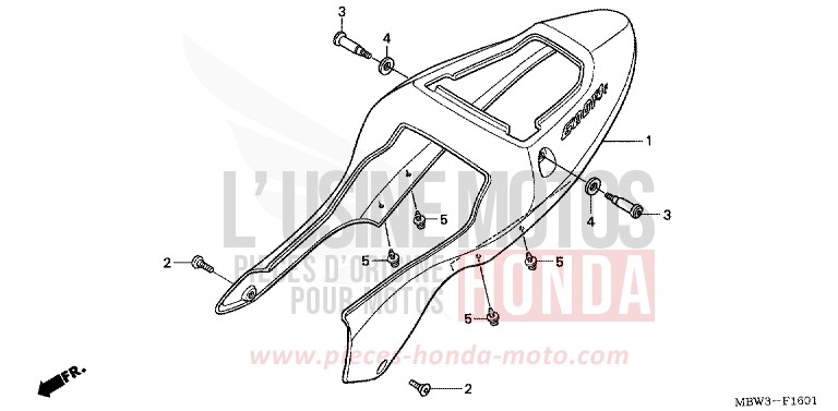 WINDLAUF, HINTEN (CBR600F42-3/FS/FR) von CBR600F VR Special PEARL FLASH YELLOW (Y163) von 2002